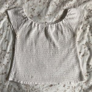 Brandy Melville Ribbed White Top